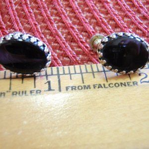 Black Antique Screw Back Earrings